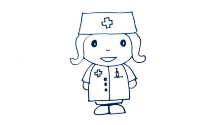 Поэтапное рисование врач