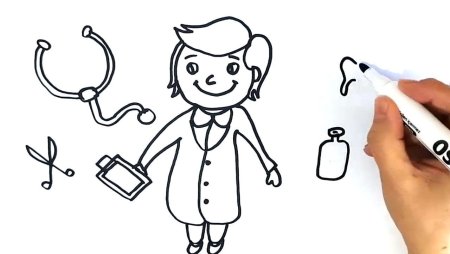 Рисуем врача пошагово для детей