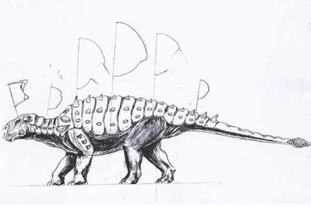 Анкилозавр рисунок для детей карандашом