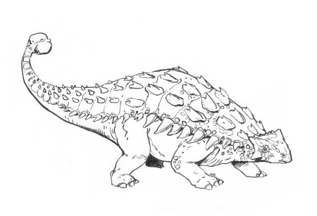Анкилозавр карандашом