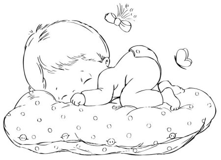 Малыш спит раскраска