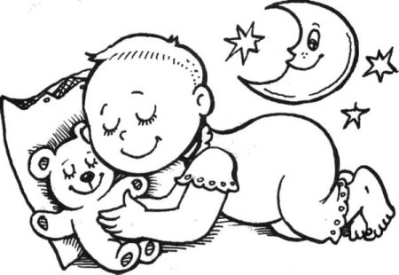 Раскраска дети спят