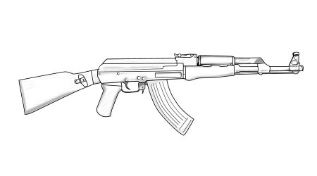 АК 47 рисунок для срисовки
