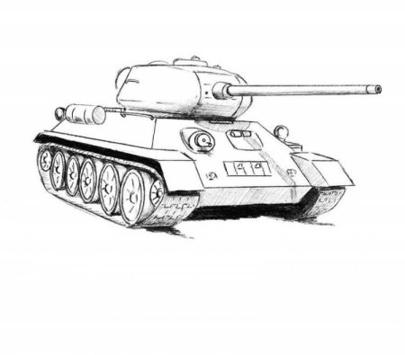 Танк спереди рисуем