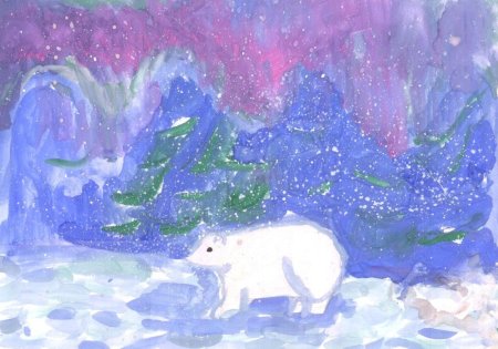 Рисование Северное сияние старшая группа