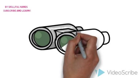 Нарисовать бинокль карандашом