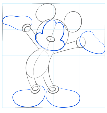 Микки Маус рисовать поэтапно