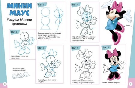 Как нарисовать Минни Мауса поэтапно