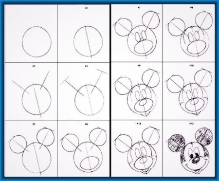 Схемы поэтапного рисования