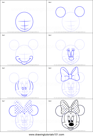 Рисуем Минни Мауса пошагово