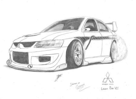 Поэтапный рисунок автомобиля