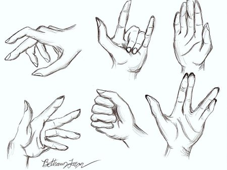 Как нарисовать руку с пальцами поэтапно