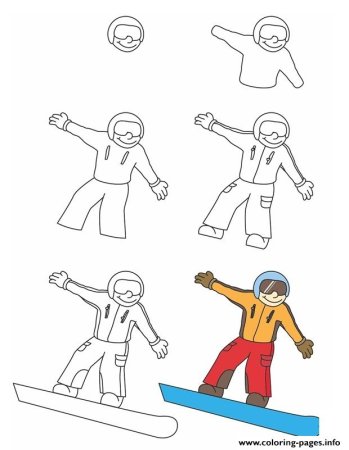 Поэтапное рисование спортсмена
