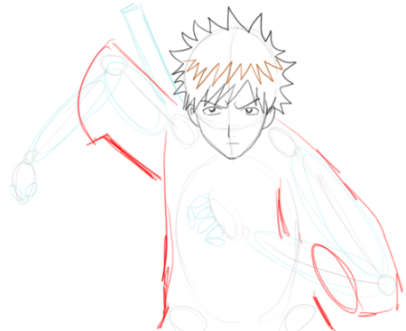 Ичиго Куросаки в маске чб