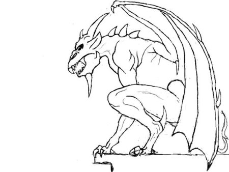 Горгулья рисунок пошаговый