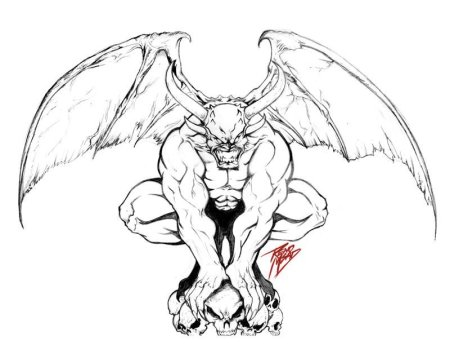 Горгулья карандашом