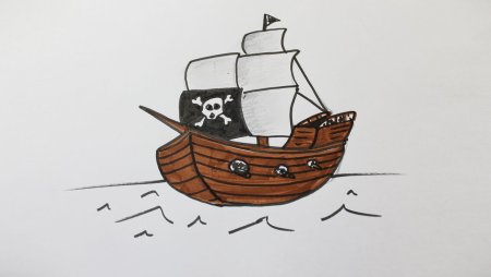 Нарисовать корабль викингов