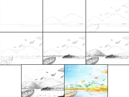 Поэтапное рисование пейзажа