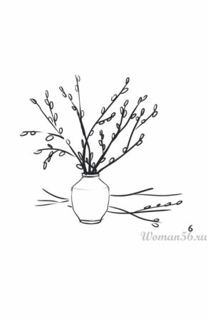 Верба рисунок для детей