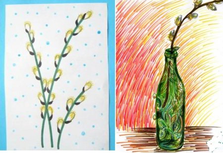 Веточка вербы раскраска для детей