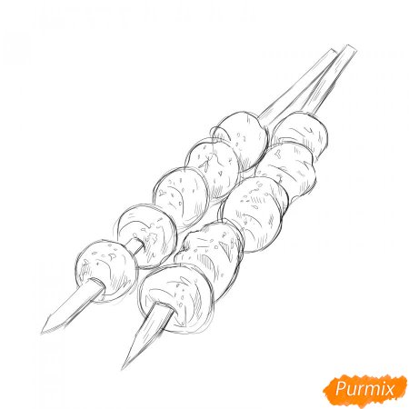 Шашлык раскраска