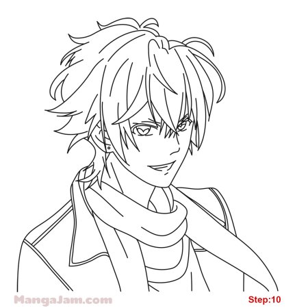 Поэтапное рисование аниме мальчика