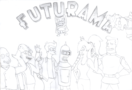 Бендер Футурама рисунок