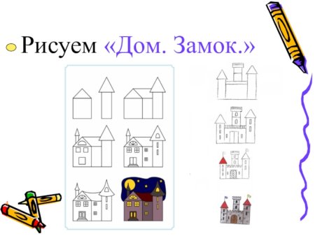 Рисование дома в подготовительной группе