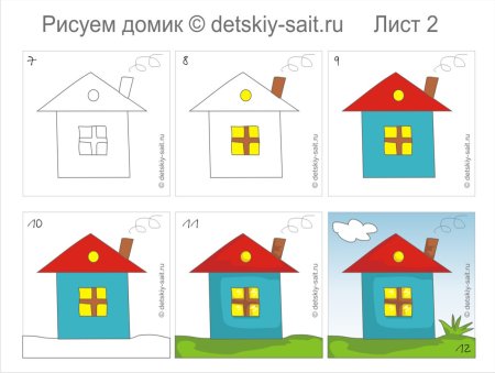 Рисование дома в средней группе