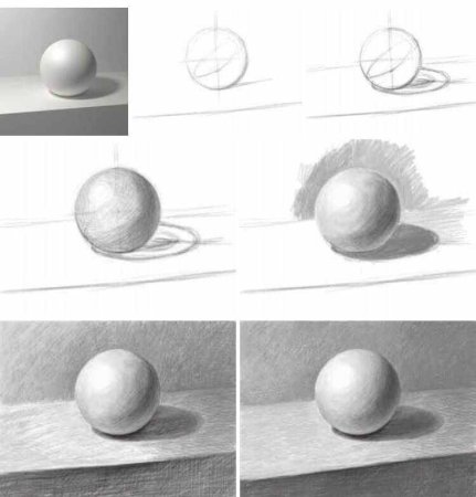 Шар перспектива свет сбоку