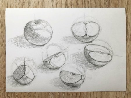 Построение и штриховка шара