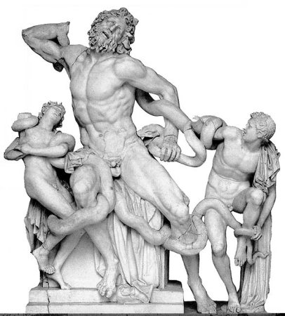 Гипсовая голова Лаокоона построение