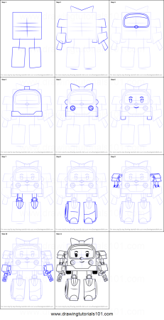 Рисуем Эмбер Робокар Поли