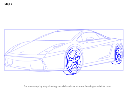 Нарисовать Ламборджини спереди поэтапно