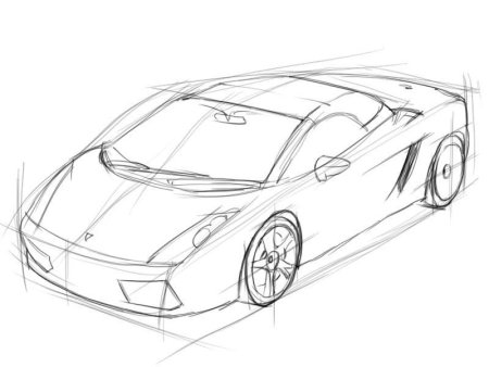 Ламборгини рисунок поэтапно