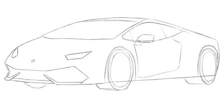 Lamborghini Veneno снизу карандашом