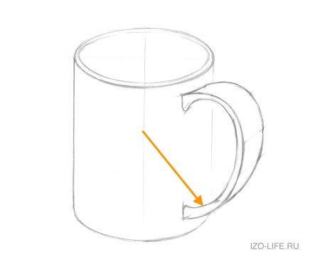 Кружка нарисованная с ручкой