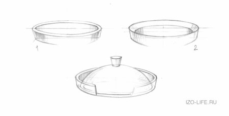 Наброски посуда с эллипсами