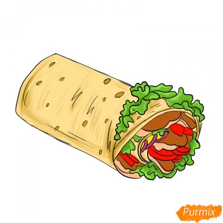 Шаурма нарисованная