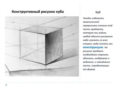 Конструктивный рисунок Куба