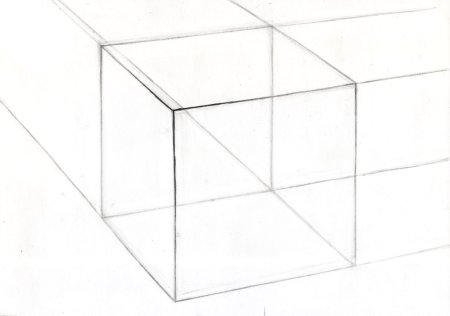 Поэтапное рисование куб