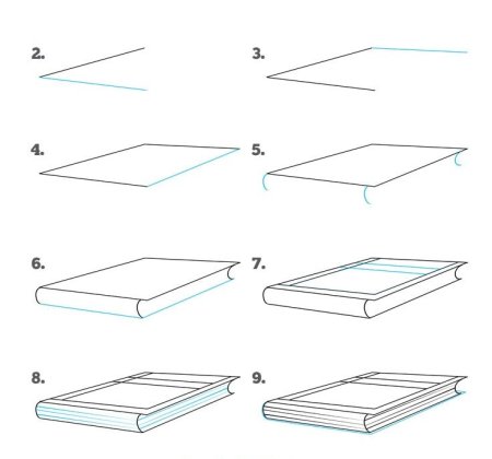 Поэтапное рисование книги