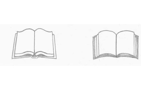 Лёгкий рисунок открытой книги