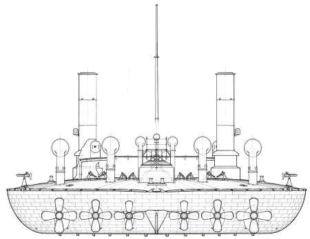Броненосец рисунок