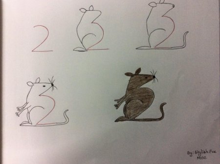 Рисование из цифр животных для детей