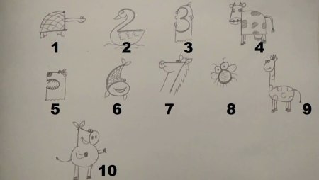 Рисование животных из цифр