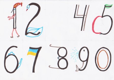Простые рисунки из цифр