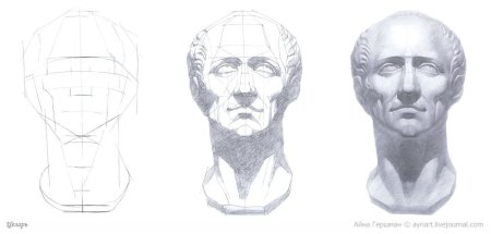 Голова Цезаря Академический рисунок