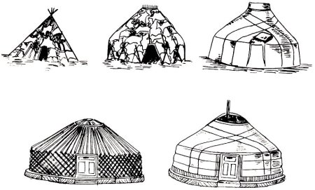 Юрта монголов вектор