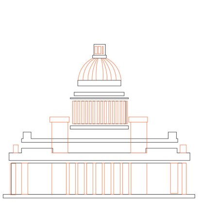 Нарисовать Исаакиевский собор поэтапно